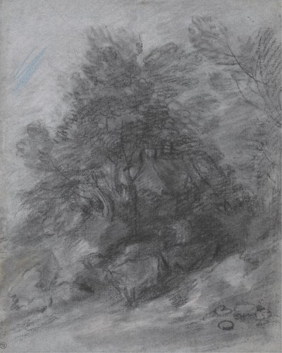 Skoglandskap med gjeter, kyr og hytte av Thomas Gainsborough