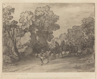 Skoglandskap med ryttere av Thomas Gainsborough
