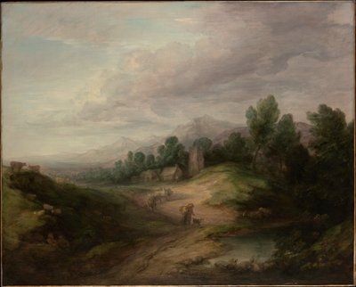 Skogkledd høydelandskap av Thomas Gainsborough