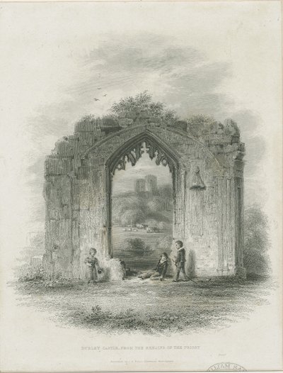 Dudley Castle - The Keep: gravering (vignett og [? 1800-tallet] (trykk) av Thomas Garner
