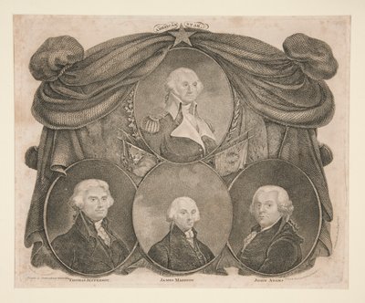 American Star, Washington, Jefferson, Madison og Adams av Thomas Gimbrede