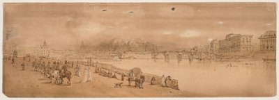 Et utvalg av tjue av de mest pittoreske utsiktene i Paris, 1802. av Thomas Girtin