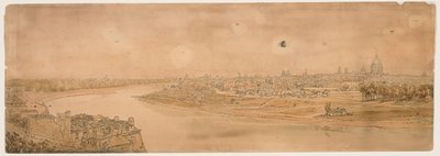 Et utvalg av tjue av de mest pittoreske utsiktene i Paris: En generell utsikt over Paris, hentet fra Chaillot av Thomas Girtin