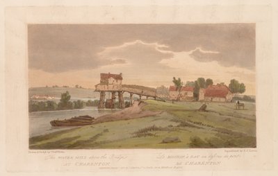 Et utvalg av tjue av de mest pittoreske utsiktene i Paris: Vannmøllen over broen...1803 av Thomas Girtin
