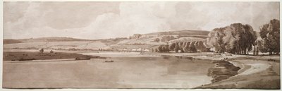 Et utvalg av tjue av de mest pittoreske utsiktene i Paris: Utsikt over Belle Vue og Pont de Sêve, 1802 av Thomas Girtin