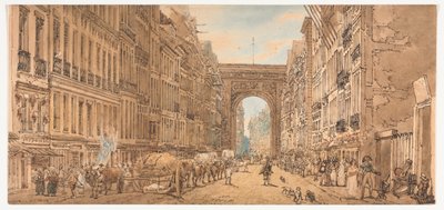 Et utvalg av tjue av de mest pittoreske utsiktene i Paris: Utsikt over St. Denis-porten tatt fra forstedene av Thomas Girtin