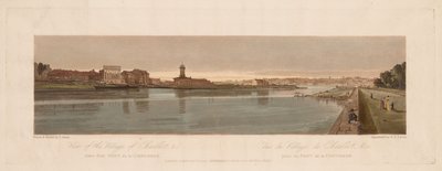 Et utvalg av tjue av de mest pittoreske utsiktene i Paris: Utsikt over landsbyen Chaillot, &c tatt fra Pont de la Concorde av Thomas Girtin