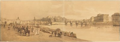 Utsikt over Pont Neuf, myntverket osv.: pl.8 av Thomas Girtin