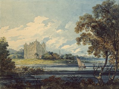Duff House, Banff, 1794 (akvarell, med noen riper ut, over indikasjoner i grafitt) av Thomas Girtin