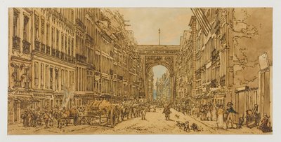 Forstaden og Porte Saint-Denis, 1801-1802. 10. og 12. arrondissement av Thomas Girtin