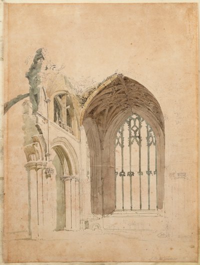 Melrose Abbey: The East Window, ca. 1770-tallet av Thomas Girtin