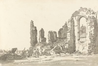 Ruinene av Savoy Palace, London (penn og blekk med vask på papir) av Thomas Girtin