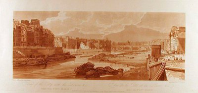 Utsikt over byen med Louvre osv., sett fra Pont-Marie av Thomas Girtin