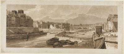 Utsikt over byen med Louvre, etc., hentet fra Pont Marie, fra et utvalg av tjue av de mest pittoreske utsiktene i Paris av Thomas Girtin