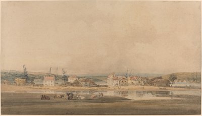 Landsby langs en elvemunning i Devon av Thomas Girtin