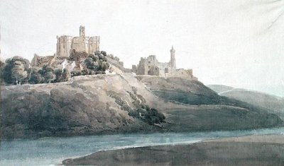 Warkworth Castle (akvarell på papir) av Thomas Girtin