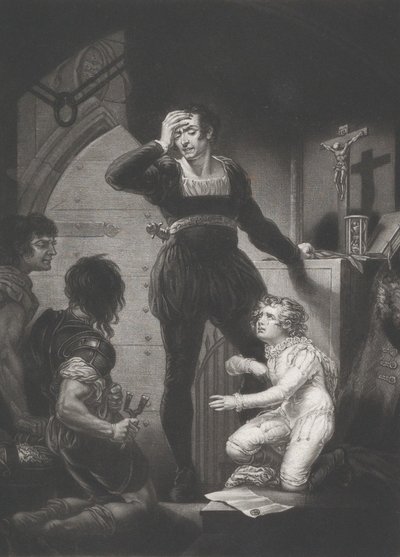 Prins Arthur og Hubert Shakespeare, King John, 4. akt, scene 1, 1823-24. av Thomas Goff Lupton