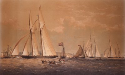 Cambria-vinnende Anglo American Yacht Race, 1868 av Thomas Goldsworth Dutton