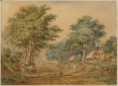 Etal, Northumberland (kroppsfarge og akvarell på papir) av Thomas H. Hair