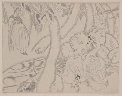 Leda, ca. 1928 (radering) av Thomas Handforth
