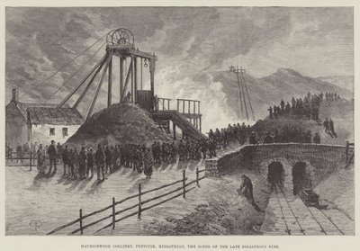 Mauricewood Colliery, Penicuik, Midlothian, scenen for den sene katastrofale brannen av Thomas Harrington Wilson