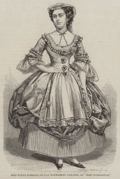 Miss Fanny Stirling, fra Haymarket Theatre, som Miss Hardcastle av Thomas Harrington Wilson