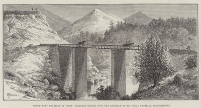 North-West Frontier of India, Military Bridge over Anumbar River, Thull Chotiali, Beloochistan av Thomas Harrington Wilson