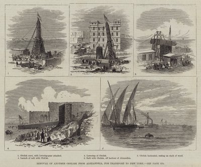 Fjerning av en annen obelisk fra Alexandria, for transport til New York av Thomas Harrington Wilson