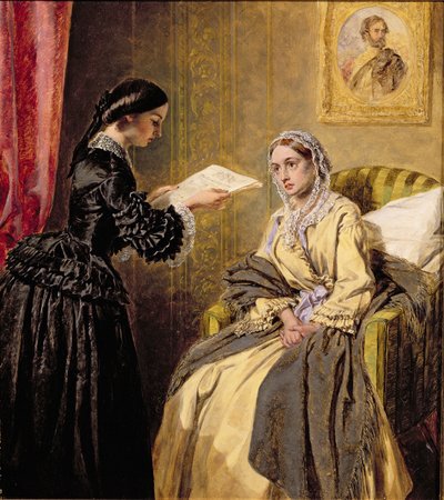 Søker i London Gazette etter listen over drepte og sårede (etter W. P. Frith) av Thomas Harrington Wilson