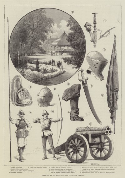 Skisser på Royal Military Exhibition, Chelsea av Thomas Harrington Wilson