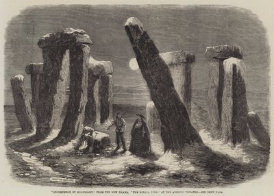 Stonehenge by Moonlight, fra New Drama, The Borgia Ring, på Adelphi Theatre av Thomas Harrington Wilson