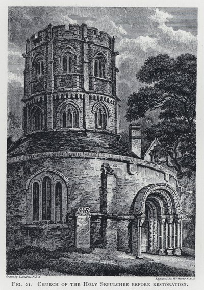 Den hellige gravs kirke før restaurering (gravering) av Thomas Hearne