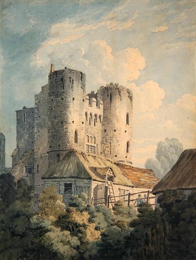 Saltwood Castle (akvarell på papir) av Thomas Hearne