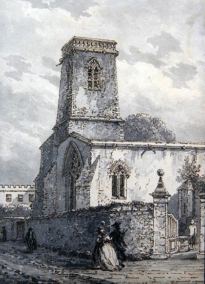 St. Peter i østkirken (brunt blekk og grå vask) av Thomas Hearne