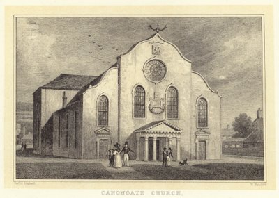 Canongate Church (gravering) av Thomas Hosmer (after) Shepherd
