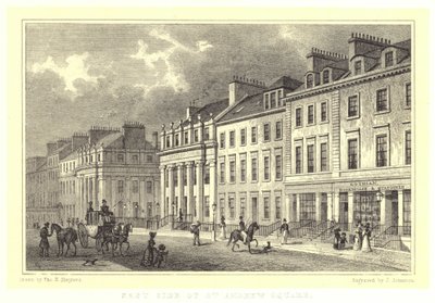 Østsiden av St Andrew Square (gravering) av Thomas Hosmer (after) Shepherd