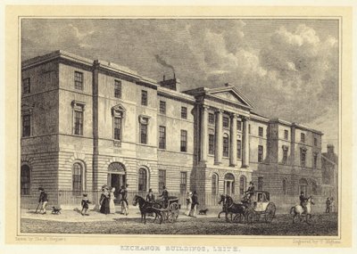 Exchange Buildings, Leith (gravering) av Thomas Hosmer (after) Shepherd