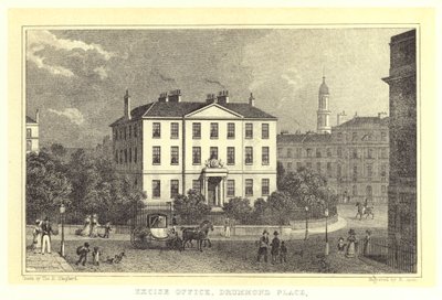 Avgiftskontoret, Drummond Place (gravering) av Thomas Hosmer (after) Shepherd