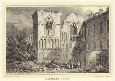 Holyrood Abbey (gravering) av Thomas Hosmer (after) Shepherd