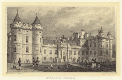 Holyrood Palace (gravering) av Thomas Hosmer (after) Shepherd