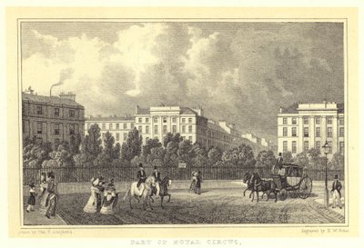 En del av Royal Circus (gravering) av Thomas Hosmer (after) Shepherd