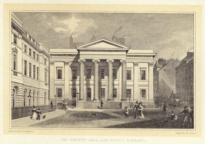 Fylkeshuset og signetbiblioteket (gravering) av Thomas Hosmer (after) Shepherd