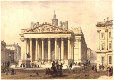 The Royal Exchange, gravert av Charles-Claude Bachelier (fl.1830-60), pub. 1854 av E. Gambart & Co. (litografi) av Thomas Hosmer (after) Shepherd