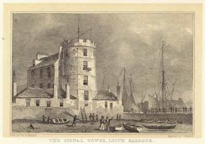 Signaltårnet, Leith Harbor (gravering) av Thomas Hosmer (after) Shepherd