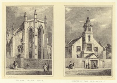 Trinity College Church; Chapel of Ease, St Cuthberts (gravering) av Thomas Hosmer (after) Shepherd