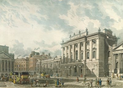A View of Bank of England, gravert av Daniel Havell (1785-1826), pub. 1816 av Ackermanns 