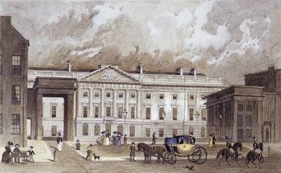 En moderne gravering av den nye Royal Mint, ca. 1830 (håndfarget gravering) av Thomas Hosmer Shepherd