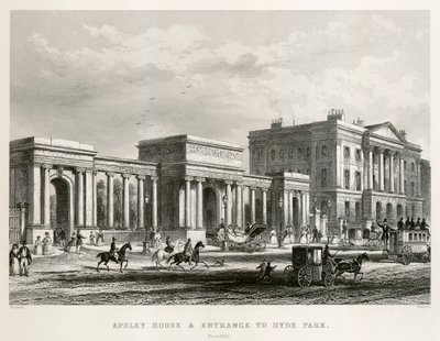 Apsley House, Hyde Park Corner, London, 1850 av Thomas Hosmer Shepherd