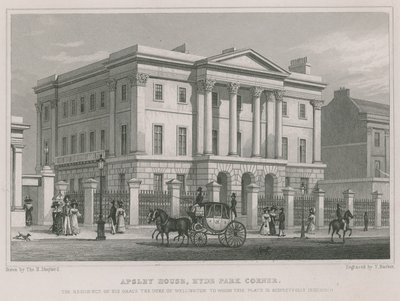 Apsley House, Hyde Park Corner, London, residensen til hertugen av Wellington av Thomas Hosmer Shepherd
