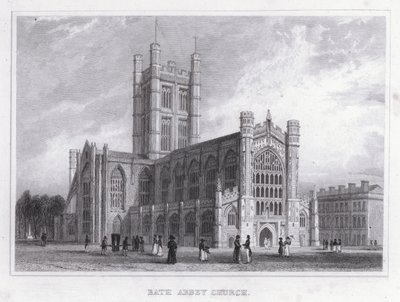 Bath Abbey Church (gravering) av Thomas Hosmer Shepherd